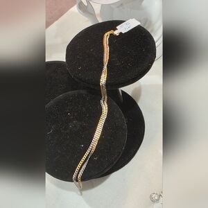 18 Inch Tricolor Gold Vermeil necklace, Cuban Link